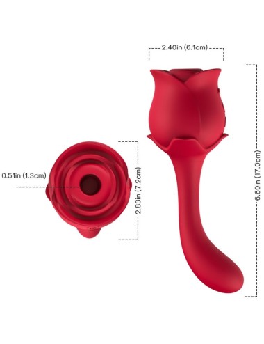 ARMONY - ROSELOVER LAMBENDO CLITÓRIS VIBRANTE E ESTIMULADOR VERMELHO
