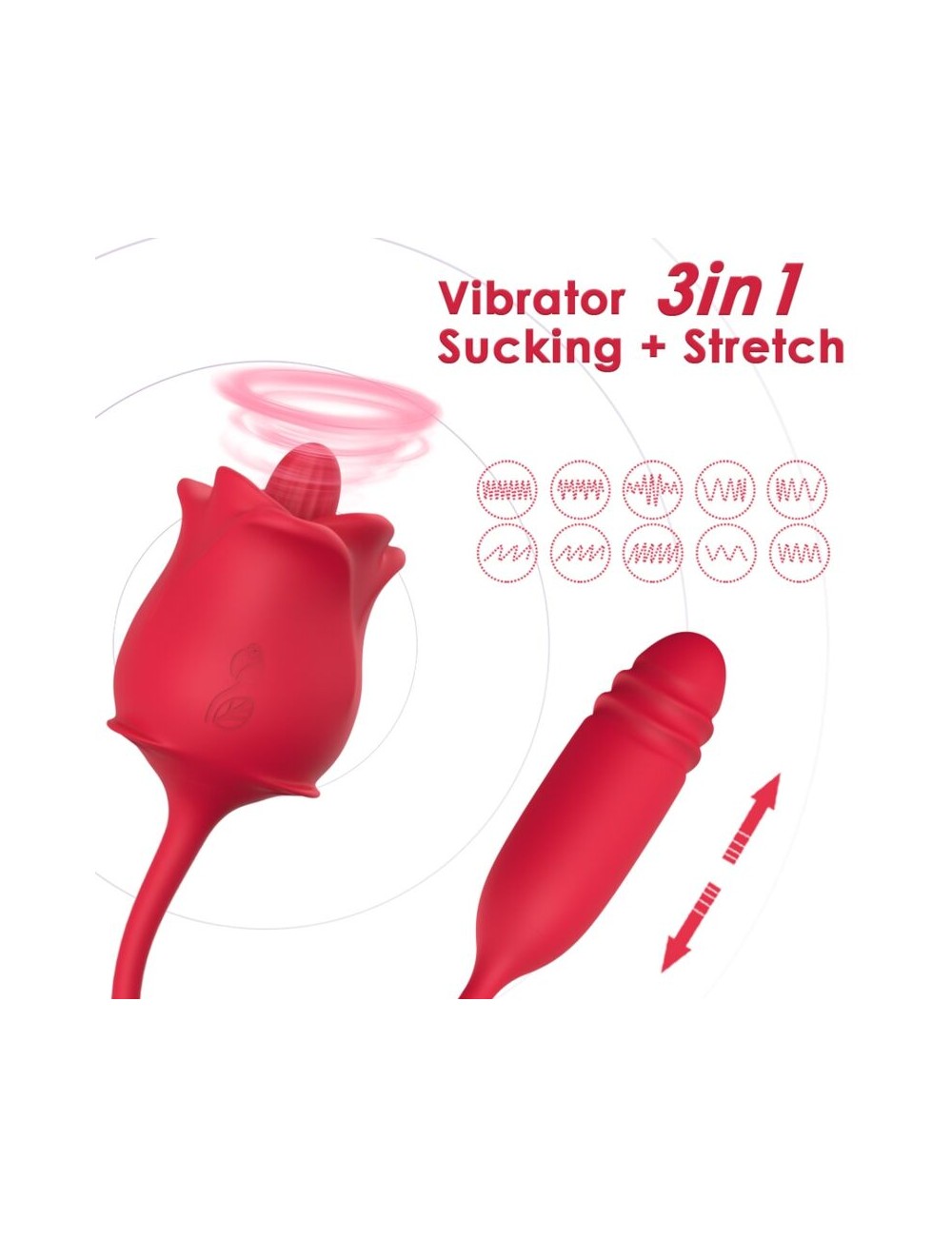 ARMONY - ESTIMULADOR E VIBRADOR ROSA COLA VERMELHO