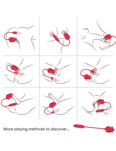 ARMONY - ESTIMULADOR E VIBRADOR ROSA COLA VERMELHO