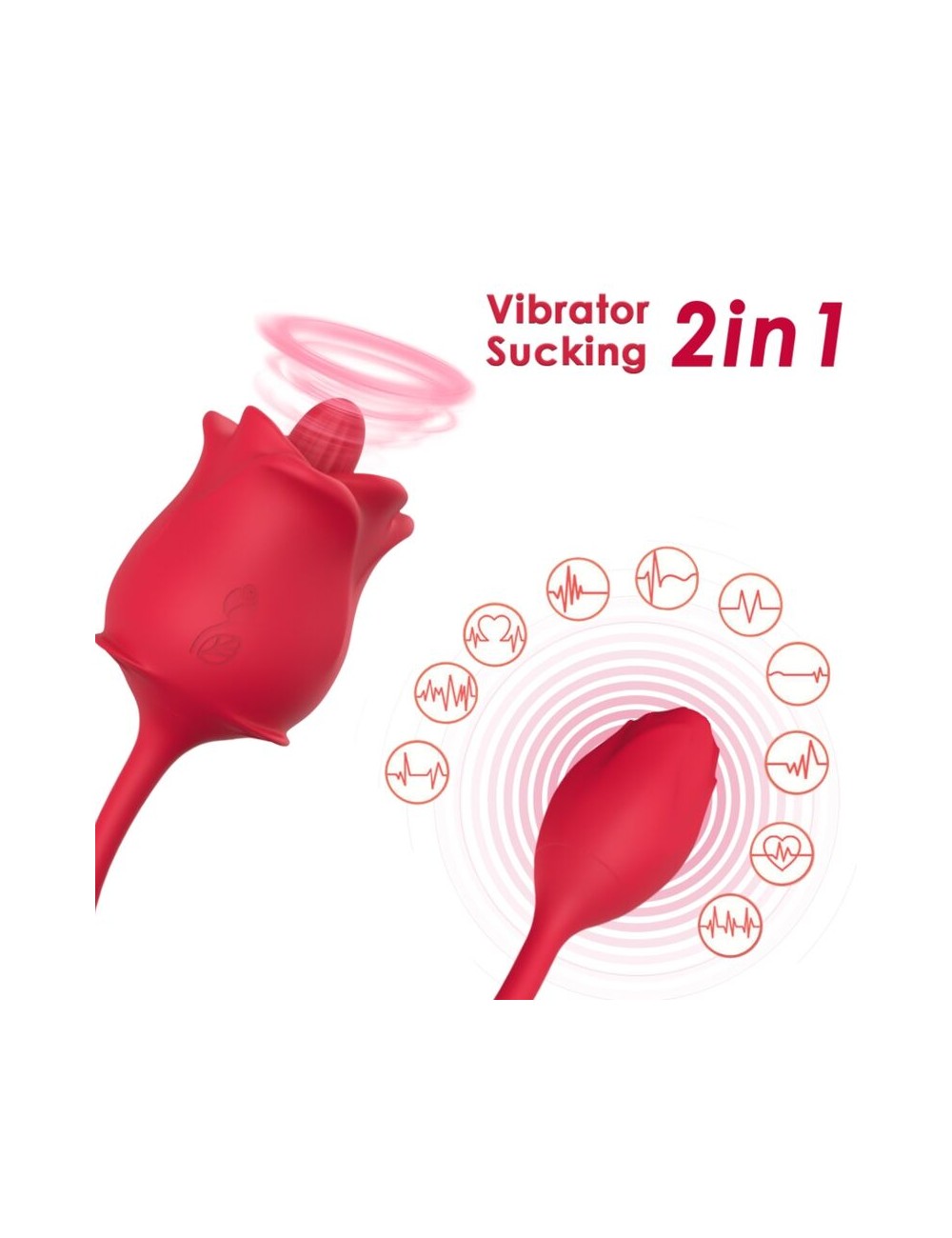 ARMONY - ESTIMULADOR E VIBRADOR ROSA COLA VERMELHO