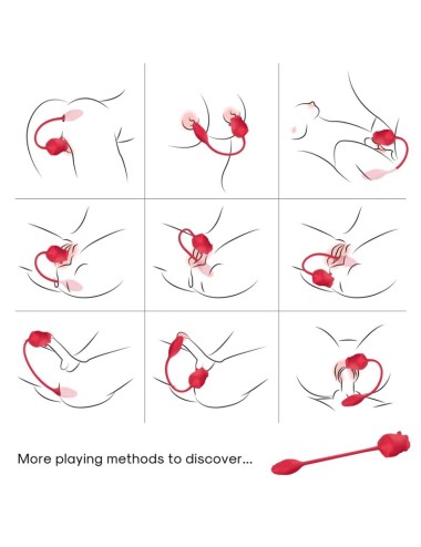 ARMONY - ESTIMULADOR E VIBRADOR ROSA COLA VERMELHO