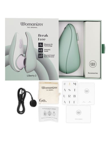 WOMANIZER - LIBERTY 2 ESTIMULADOR DE CLITORIS & SUCKER VERDE CLARO