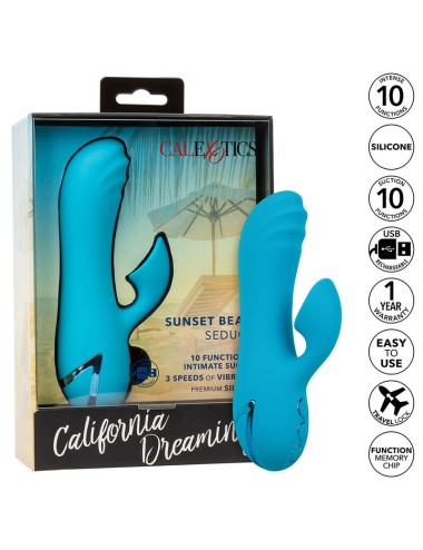 CALEXOTICS - SUNSET BEACH SEDUCER VIBRADOR E ESTIMULADOR 10 FUNÇÕES AZUL