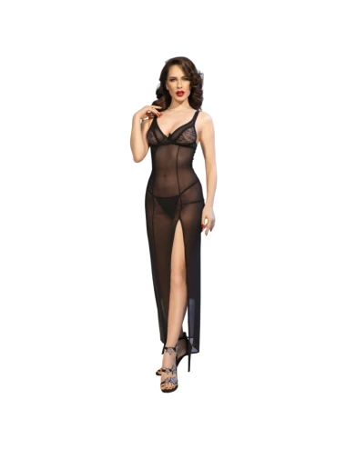 CHILIROSE - CR 4723 BABYDOLL LONGO E TANGA PRETO L