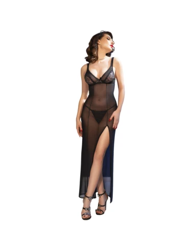 CHILIROSE - CR 4723 BABYDOLL LONGO E TANGA PRETO L