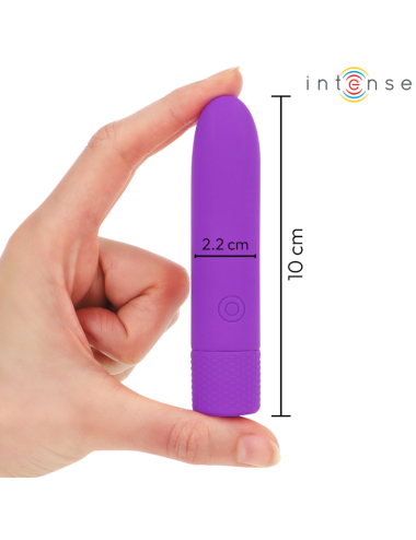INTENSE - SYMONE  USB RECARREGÁVEL VIBRATÓRIA BULLET 8 VIBRAÇÕES ROXO 10 X 2,2 CM