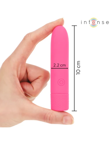 INTENSE - SYMONE  USB RECARREGÁVEL VIBRATÓRIA BULLET 8 VIBRAÇÕES ROSA 10 X 2,2 CM