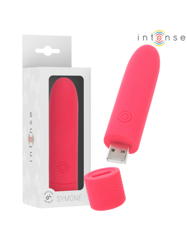 INTENSE - SYMONE USB RECARREGÁVEL VIBRATÓRIA BULLET 8 VIBRAÇÕES VERMELHO 10 X 2