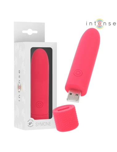 INTENSE - SYMONE USB RECARREGÁVEL VIBRATÓRIA BULLET 8 VIBRAÇÕES VERMELHO 10 X 2