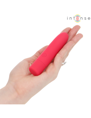 INTENSE - SYMONE USB RECARREGÁVEL VIBRATÓRIA BULLET 8 VIBRAÇÕES VERMELHO 10 X 2,2 CM