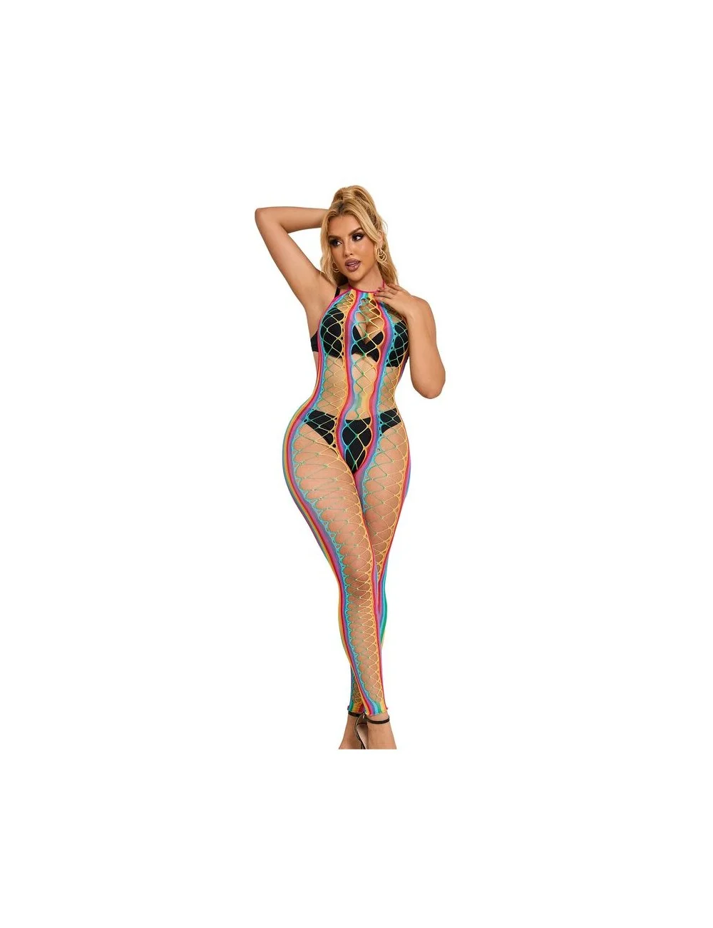 SUBBLIME - 952358 RAINBOW HALTER NECK FISHNET BODYSTOCKING TAMANHO ÚNICO SUBBLIME - 952358 RAINBOW HALTER NECK FISHNET BODYSTOCKING TAMANHO ÚNICO