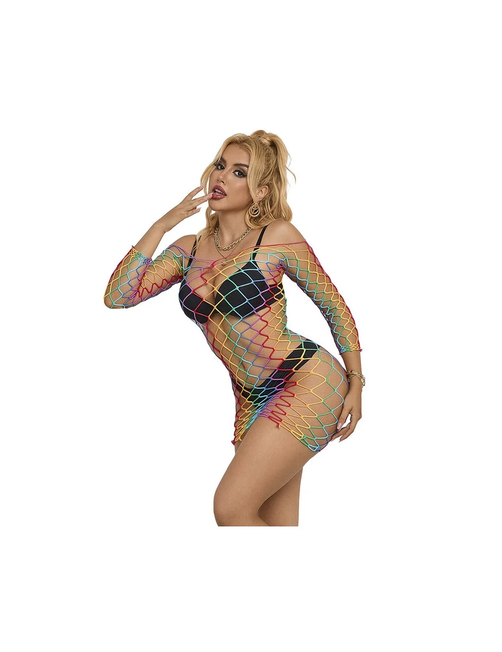 SUBBLIME - 952426 RAINBOW MANGA LONGA FISHNET BODYSTOCKING TAMANHO ÚNICO SUBBLIME - 952426 RAINBOW MANGA LONGA FISHNET BODYSTOCKING TAMANHO ÚNICO