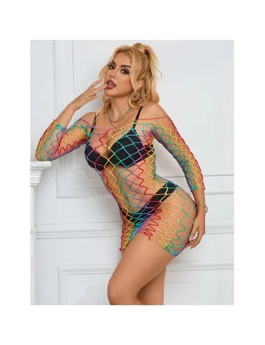 SUBBLIME - 952426 RAINBOW MANGA LONGA FISHNET BODYSTOCKING TAMANHO ÚNICO