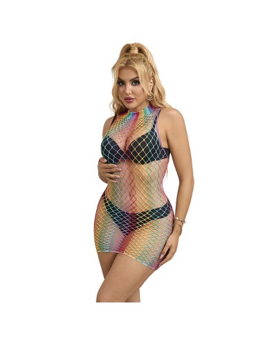 SUBBLIME - 952433 RAINBOW GOLA ALTA SEM MANGAS FISHNET BODYSTOCKING TAMANHO ÚNICO