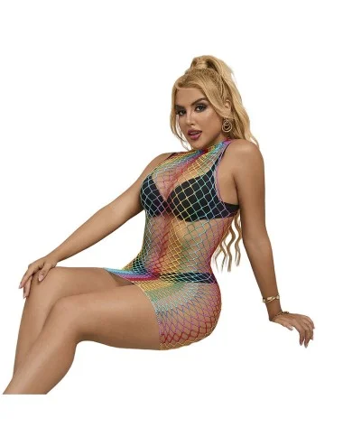 SUBBLIME - 952433 RAINBOW GOLA ALTA SEM MANGAS FISHNET BODYSTOCKING TAMANHO ÚNICO
