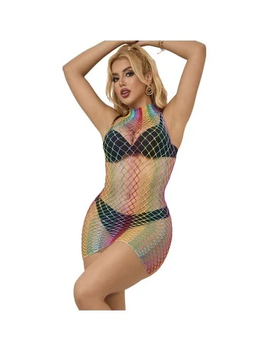 SUBBLIME - 952433 RAINBOW GOLA ALTA SEM MANGAS FISHNET BODYSTOCKING TAMANHO ÚNICO