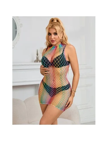 SUBBLIME - 952433 RAINBOW GOLA ALTA SEM MANGAS FISHNET BODYSTOCKING TAMANHO ÚNICO