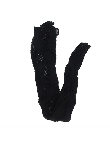 SUBBLIME - 952129 BODYSTOCKING DE REDE COM DESIGN DE VESTIDO E DETALHES FLORAIS PRETO TAMANHO ÚNICO