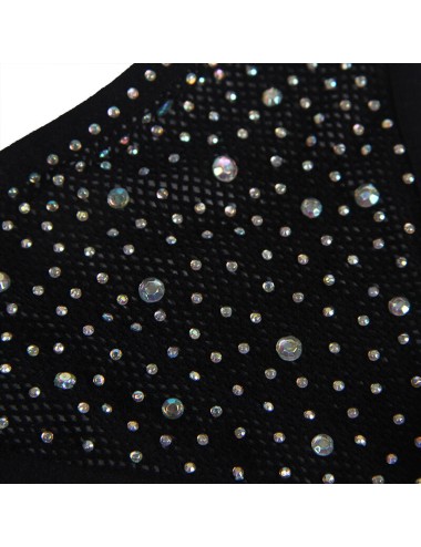 SUBBLIME - 952174 BODYSTOCKING DE REDE COM LUVAS E DIAMANTES PRETO TAMANHO ÚNICO