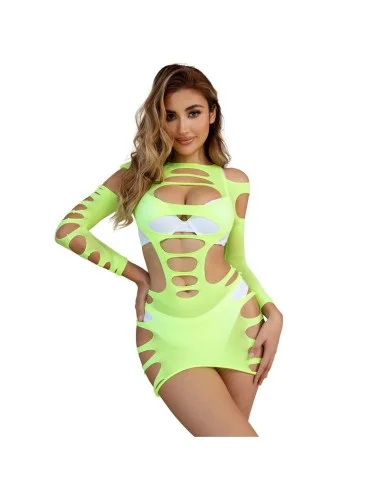 SUBBLIME - 952280 BODYSTOCKING VERDE MANGA LONGA COM REDE ELSTICA TAMANHO ÚNICO