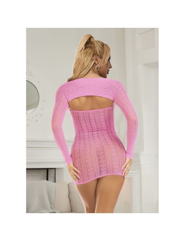 SUBBLIME - 952471 BODYSTOCKING ROSA EM REDE TAMANHO ÚNICO