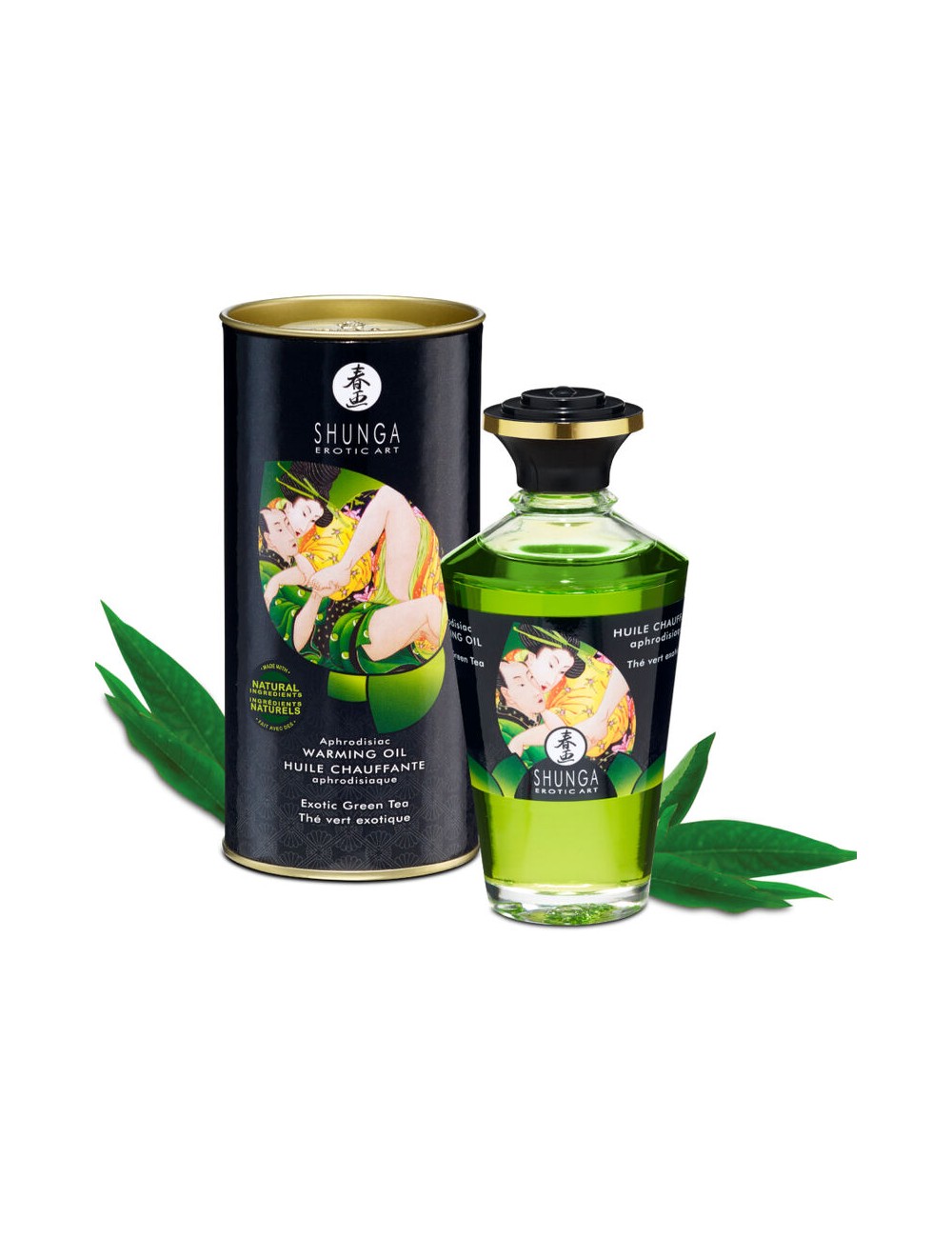 SHUNGA - HUILE DE MASSAGE EFFET CHALEUR AU THÃ VERT BIO 100 ML