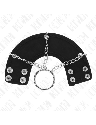 KINK - ANNEAU PÃNIS CHAÃNE 4 CM 7 CM MÃTAL AVEC CEINTURE EN CUIR