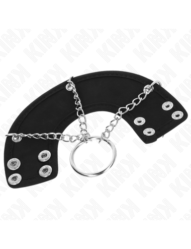 KINK - ANNEAU PÃNIS CHAÃNE 4 CM 7 CM MÃTAL AVEC CEINTURE EN CUIR