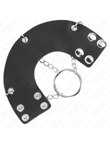 KINK - ANNEAU PÃNIS CHAÃNE 4 CM 7 CM MÃTAL AVEC CEINTURE EN CUIR