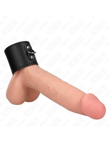 KINK - ANNEAU PÃNIS EN CUIR AVEC FERMETURE Ã PRESSION 18 X 5 CM
