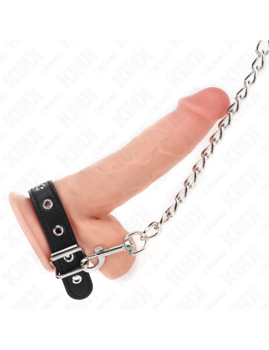 KINK - ANNEAU PÃNIS EN CUIR AVEC SANGLE 21