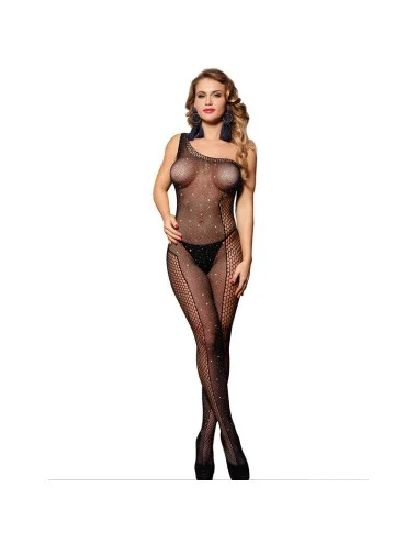 SUBBLIME - 952037 BODYSTOCKING UNE ÃPAULE RÃSEILLE AVEC DIAMANTS NOIR TAILLE UNIQUE
