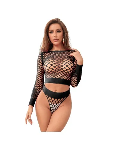 SUBBLIME - 952228 BODYSTOCKING 2 PIÃCES  MANCHES LONGUES EN RÃSEILLE NOIR TAILLE UNIQUE