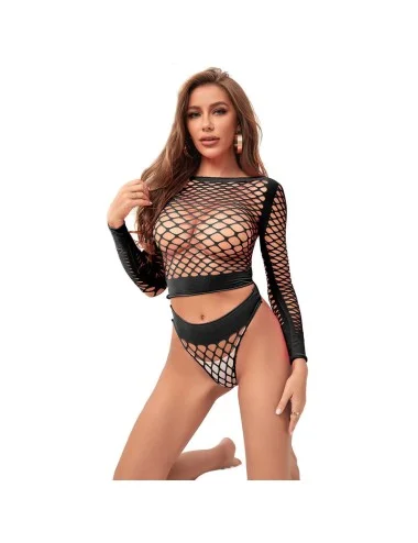 SUBBLIME - 952228 BODYSTOCKING 2 PIÃCES  MANCHES LONGUES EN RÃSEILLE NOIR TAILLE UNIQUE