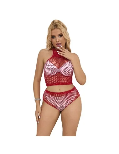 SUBBLIME - 952402 BODYSTOCKING FISHNET SET COM DIAMANTES ROSA TAMANHO ÚNICO