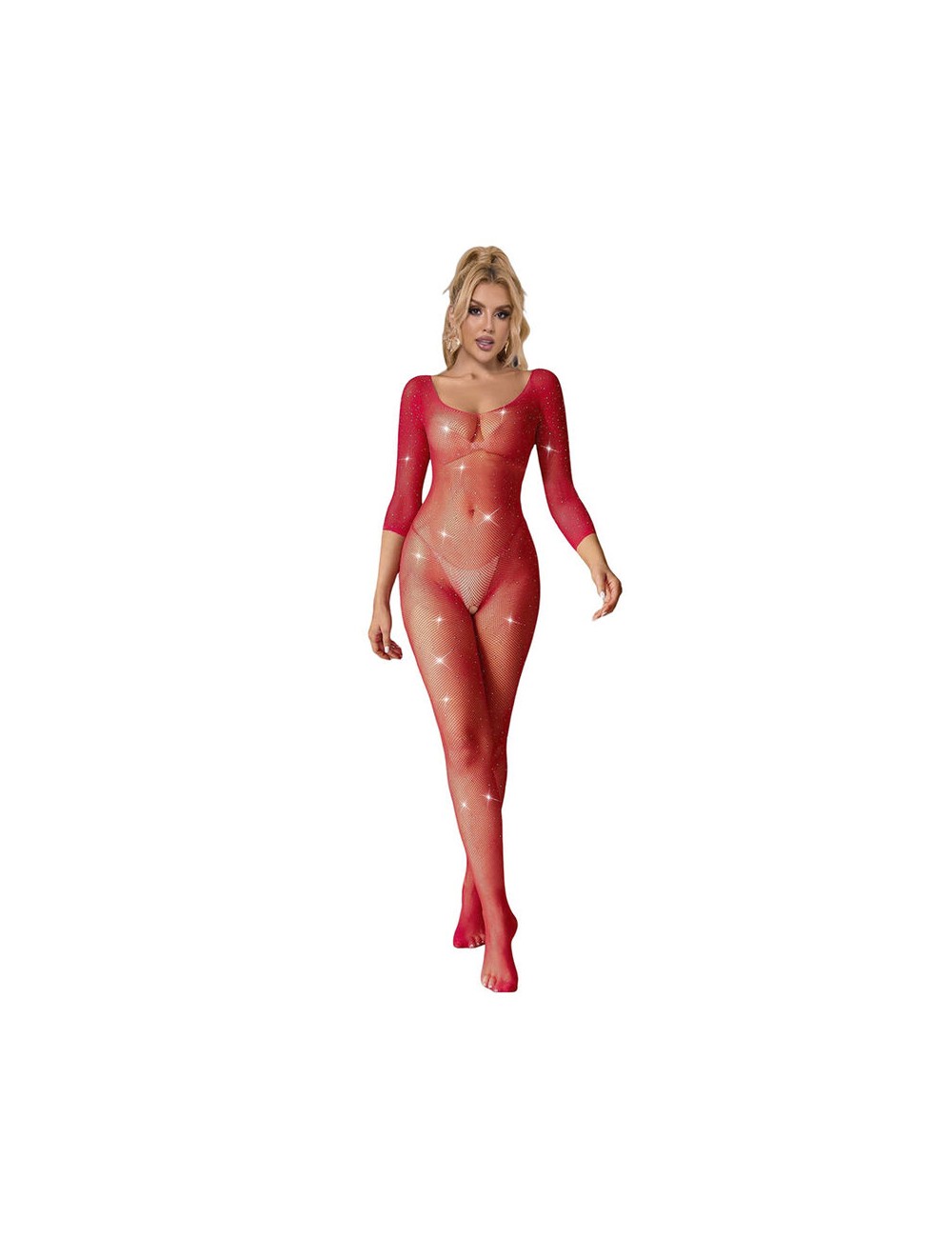 SUBBLIME - 952419 BODYSTOCKING DE REDE COM DIAMANTES MANGA COMPRIDA VERMELHO TAMANHO ÚNICO SUBBLIME - 952419 BODYSTOCKING DE REDE COM DIAMANTES MANGA COMPRIDA VERMELHO TAMANHO ÚNICO