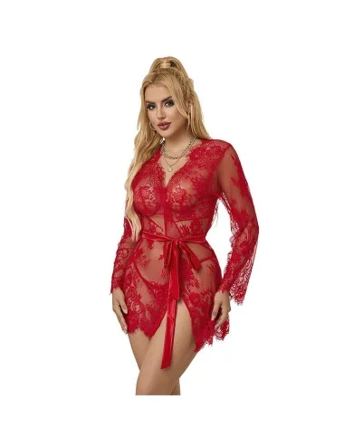 SUBBLIME - 953775 CAMISOLA DE NOITE DE RENDA + TANGA VERMELHO S/M
