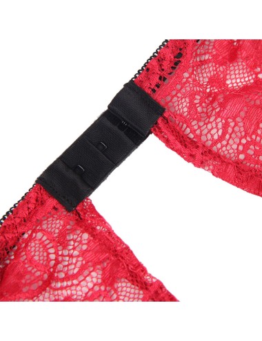 SUBBLIME - 953898 CAMISOLA DE SEDA E RENDA + CALCINHA VERMELHA S/M