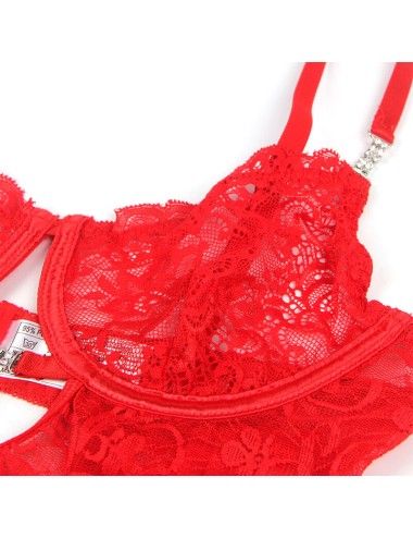 SUBBLIME - 954215 BABYDOLL DE RENDA COM ALÇAS AJUSTÁVEIS VERMELHO L/XL