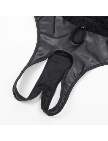 SUBBLIME - 954383 BODY SEXY COM CINTA-LIGA PRETO S/M