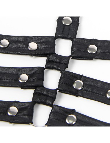 SUBBLIME - 954413 CORPO BONDAGE DE COURO PRETO L/XL