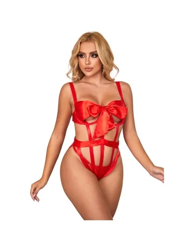 SUBBLIME - 954475 BODY SEXY OPENWORK COM LAÇO VERMELHO L/XL