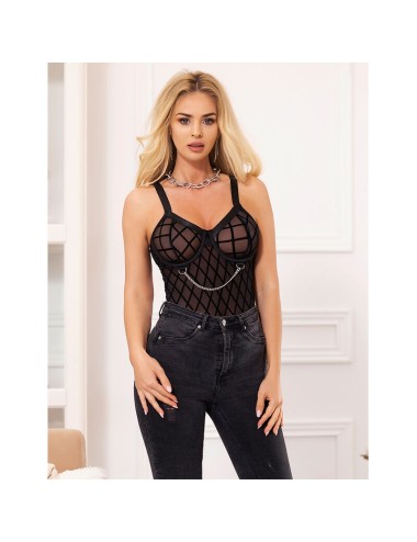 SUBBLIME - 954260 BODY COM CORRENTES + CINTA-LIGA PRETO S/M