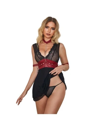 SUBBLIME - 954437 VESTIDO BONDAGE DE RENDA PRETO L/XL