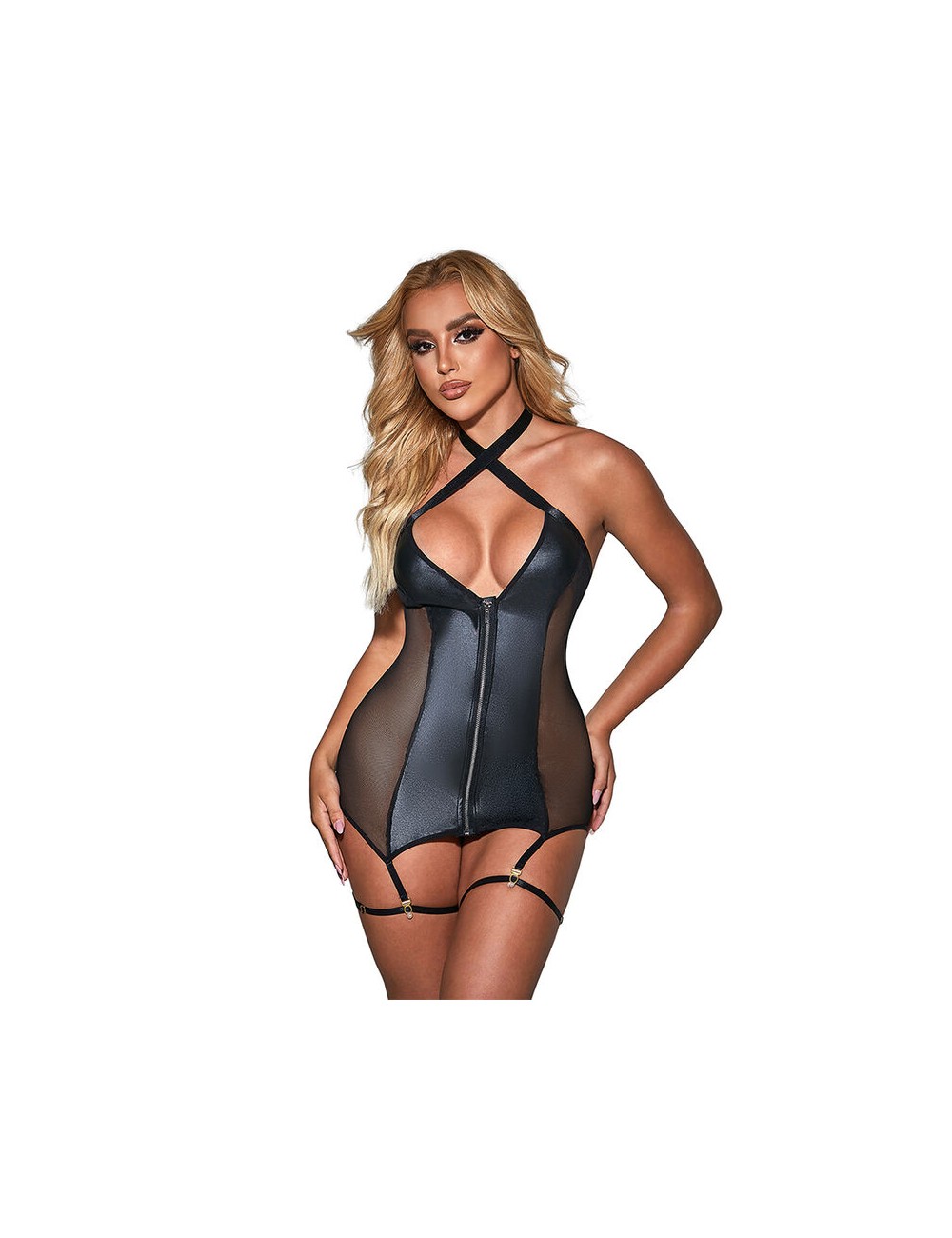 SUBBLIME - 954451 VESTIDO SEXY DE MALHA COURO PRETO L/XL SUBBLIME - 954451 VESTIDO SEXY DE MALHA COURO PRETO L/XL