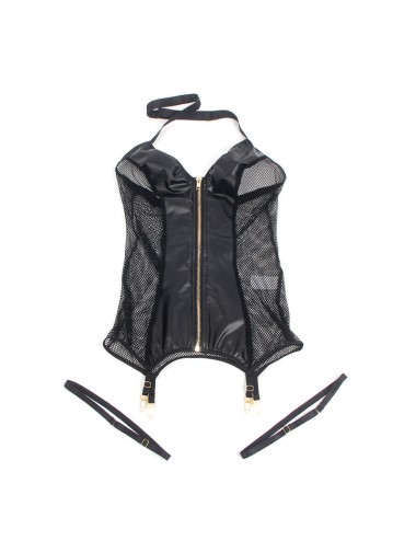 SUBBLIME - 954451 VESTIDO SEXY DE MALHA COURO PRETO L/XL