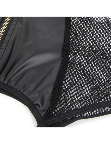 SUBBLIME - 954451 VESTIDO SEXY DE MALHA COURO PRETO L/XL
