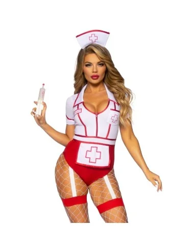 LEG AVENUE - FANTASIA DE ENFERMEIRA SEXY VERMELHO/BRANCO S