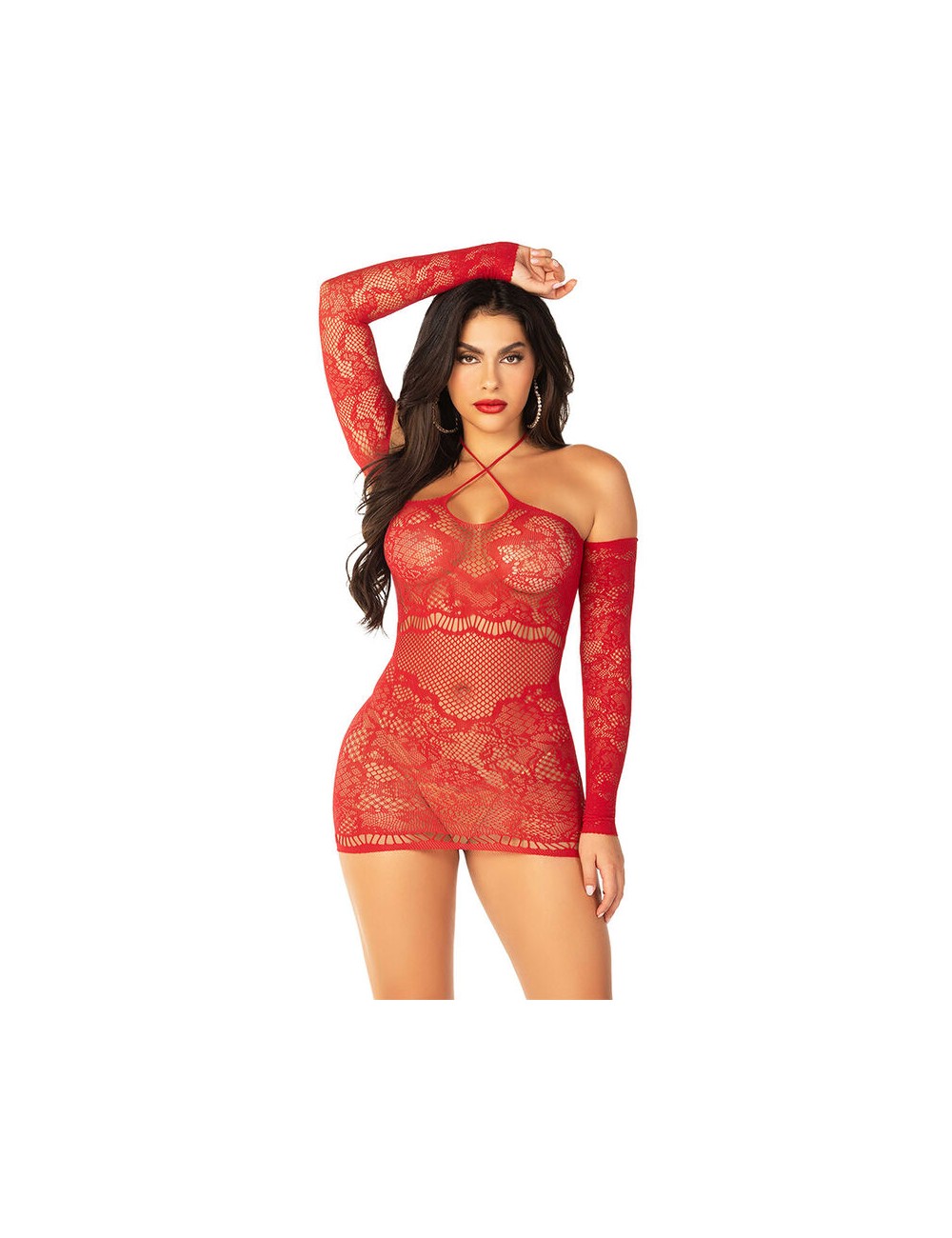 LEG AVENUE - MINI VESTIDO DE MALHA MANGA COMPRIDA OMBRO A OMBRO VERMELHO LEG AVENUE - MINI VESTIDO DE MALHA MANGA COMPRIDA OMBRO A OMBRO VERMELHO