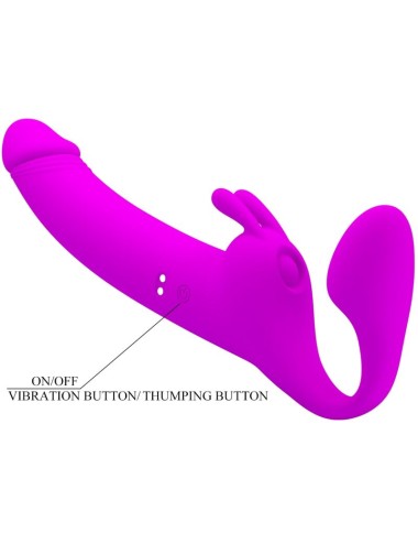 PRETTY LOVE - ZANINI STRAPLESS STRAP-ON 10 VIBRAÇÕES ROXO
